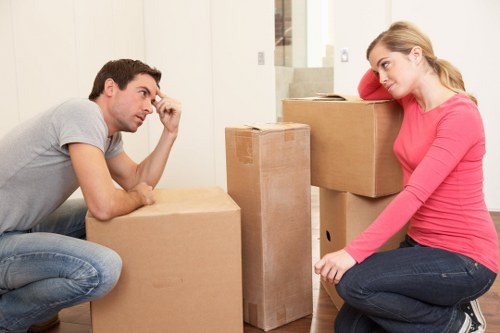 Professional man with van loading household items